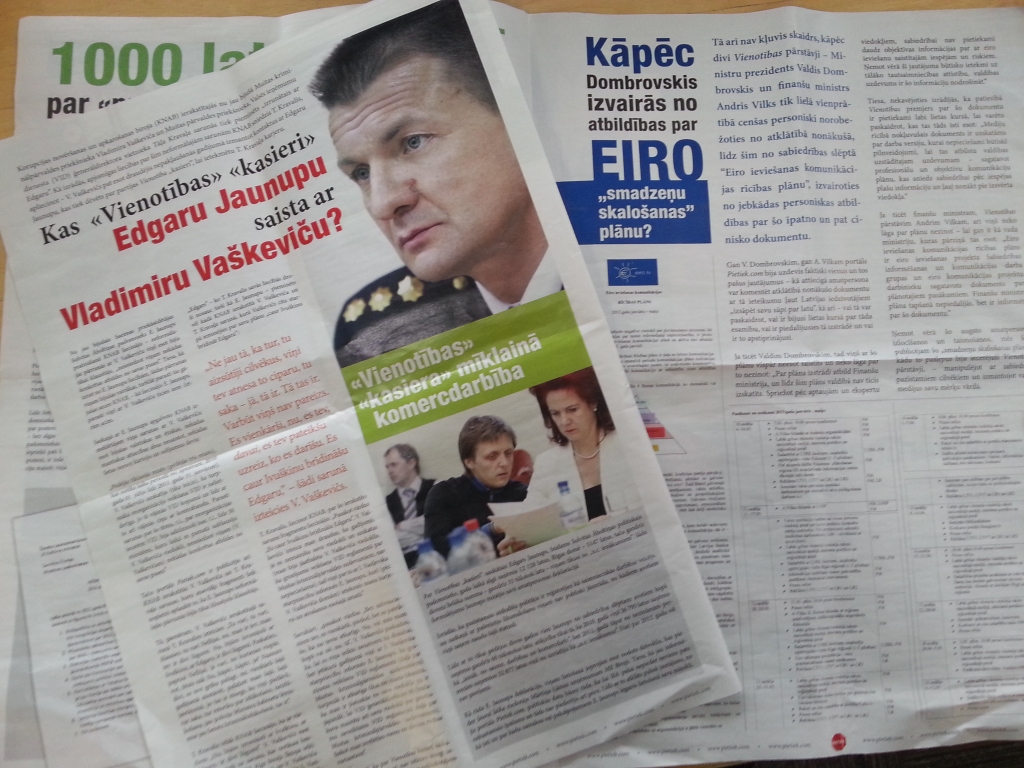 Iedzīvotāji pastkastītēs saņēmuši Vienotību nomelnojošus bukletus