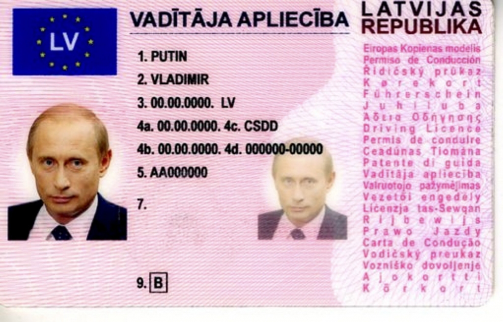 Jaunietim Vācijā konfiscē viltotu Latvijas autovadītāja apliecību uz Putina vārda