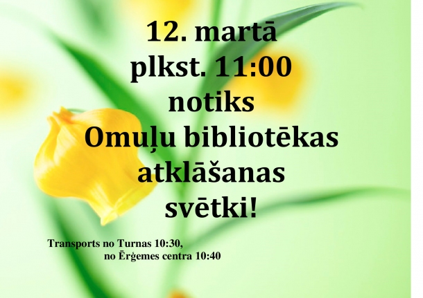 Atklās Omuļu bibliotēkas jaunās telpas