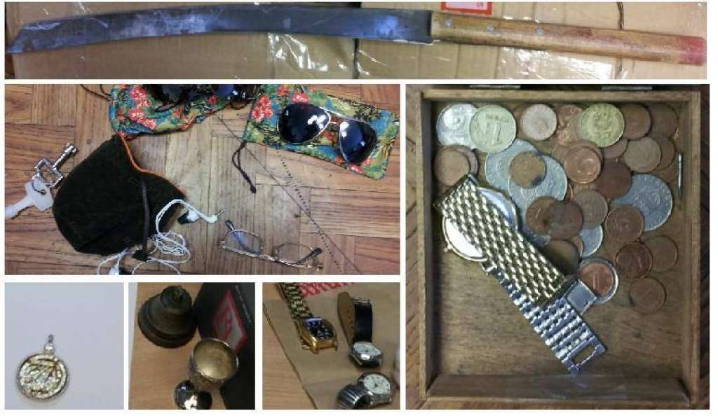 FOTO: Policija aicina atsaukties trīs vīriešu bandas sazagto mantu īpašniekus