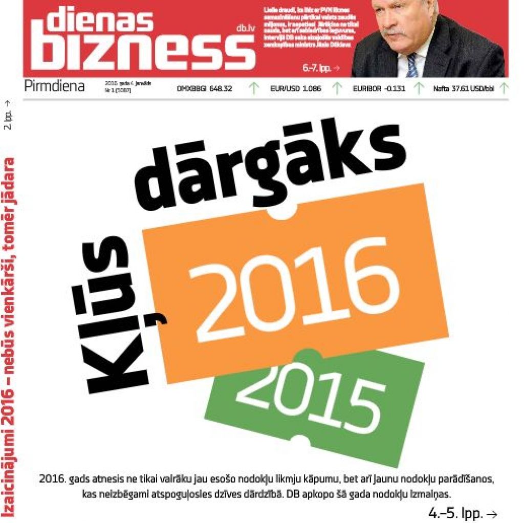 Jaunā gada nodokļu «dāvanas» atspoguļosies dzīves dārdzībā
