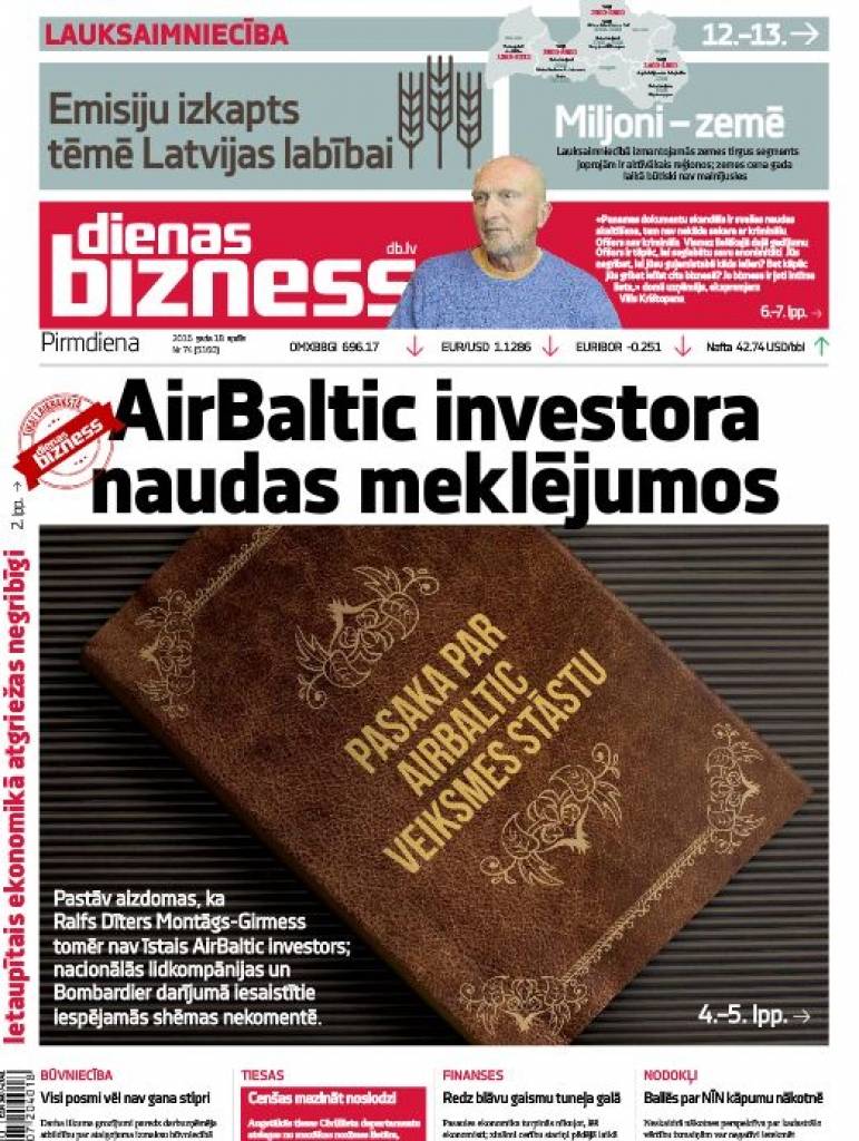 Tikai laikrakstā Dienas Bizness: Visi klusē par lidmašīnu iegādi