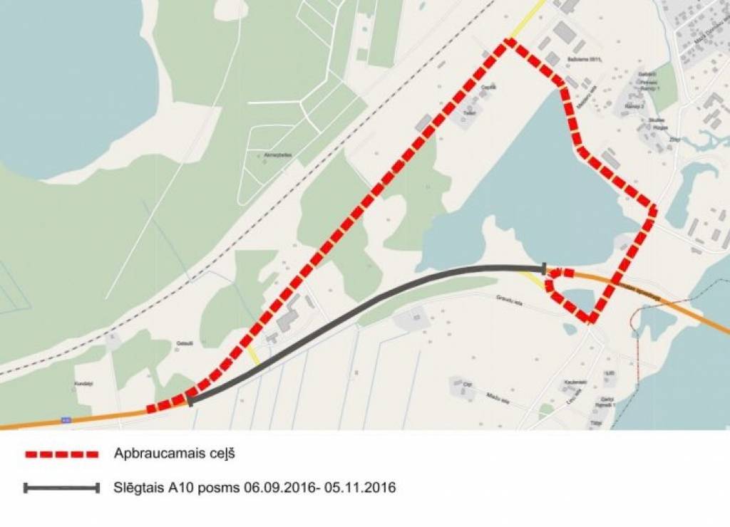 Uz diviem mēnešiem tiks slēgts Ventspils šosejas posms