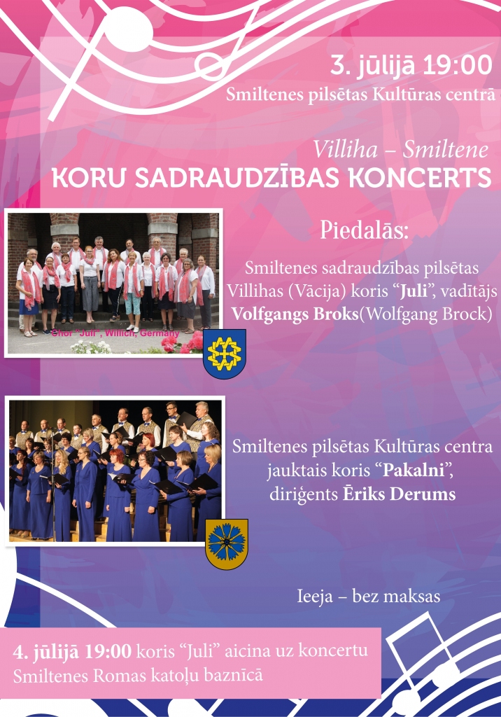 Sadziedāsies Smiltenes “Pakalni” un koris “Juli” no Vācijas