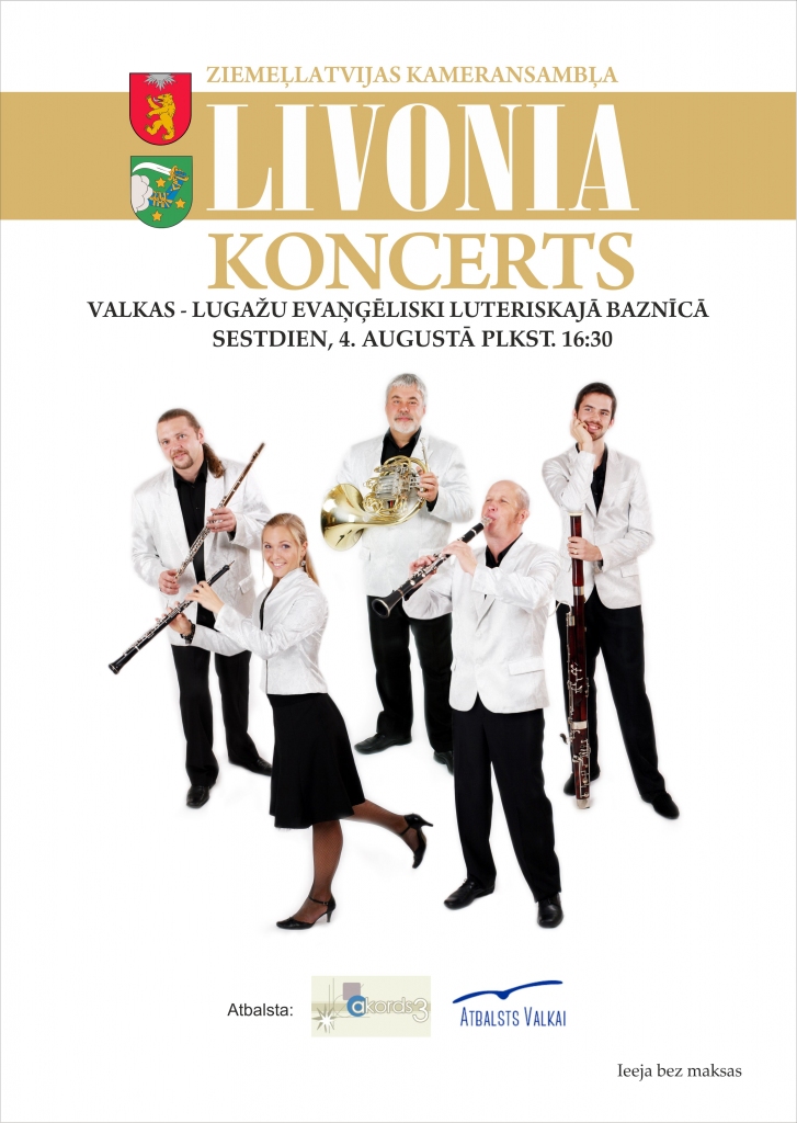 Augusta sākumā kameransamblis ''Livonia'' sniegs koncertu Valkā