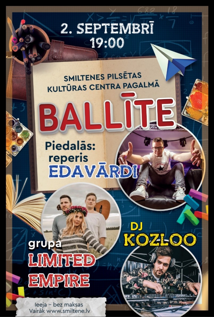 Pirmās skolas dienas ballīte Smiltenē