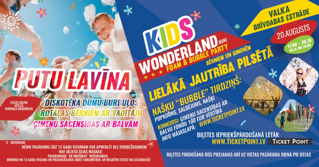 Valkas estrādē notiks mini festivāls bērniem un ģimenēm “Kids Wonderland”