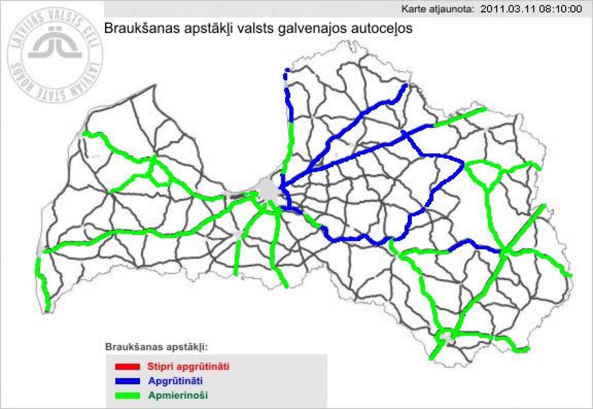 Sarežģītākie braukšanas apstākļi - Vidzemē