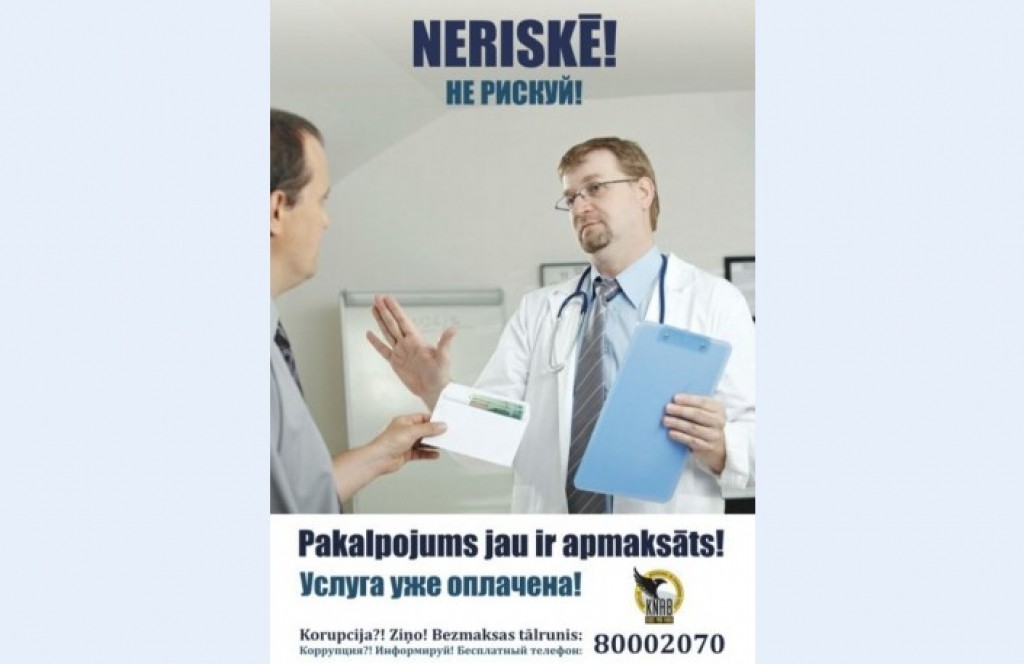 Valsts valodas centram nepatīk KNAB plakāti