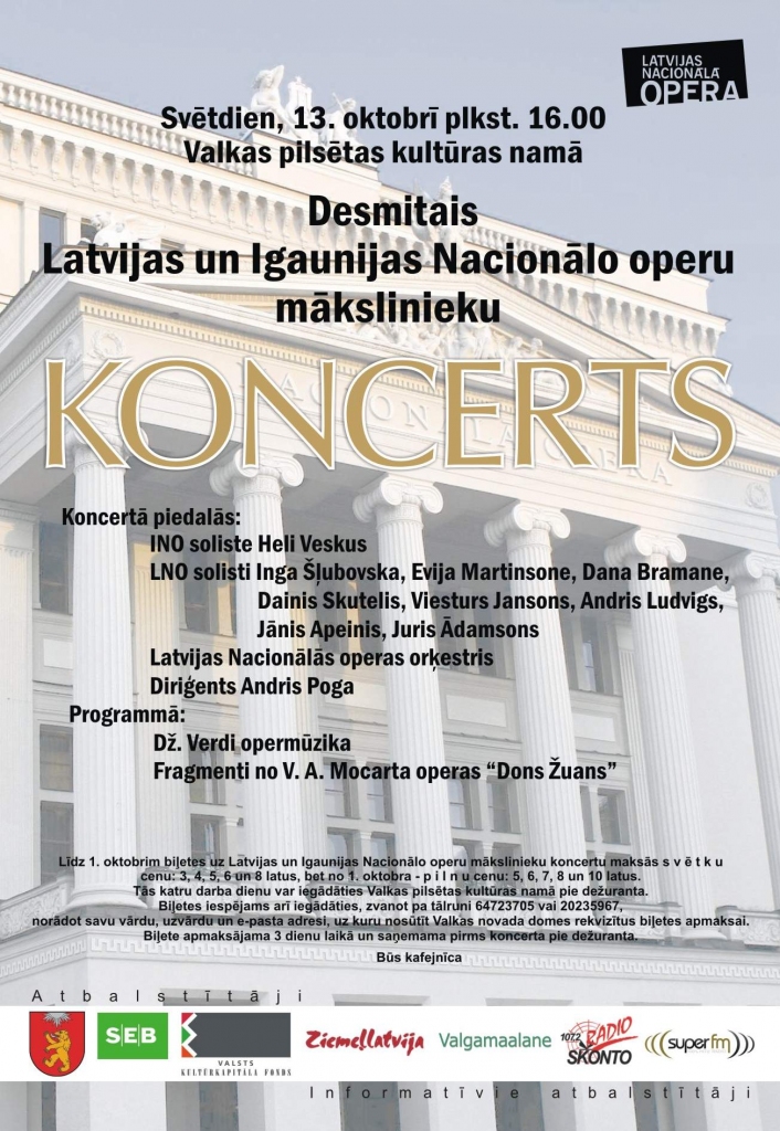 Latvijas un Igaunijas Nacionālo operu mākslinieku  koncerts.