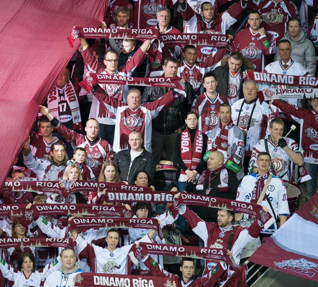 FOTO: Rīgas Dinamo pēc olimpiskā pārtraukuma atgriežas ar uzvaru