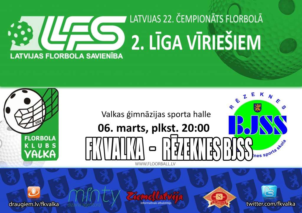  22.Latvijas čempionāta florbolā vīriešiem 2. līgas spēle