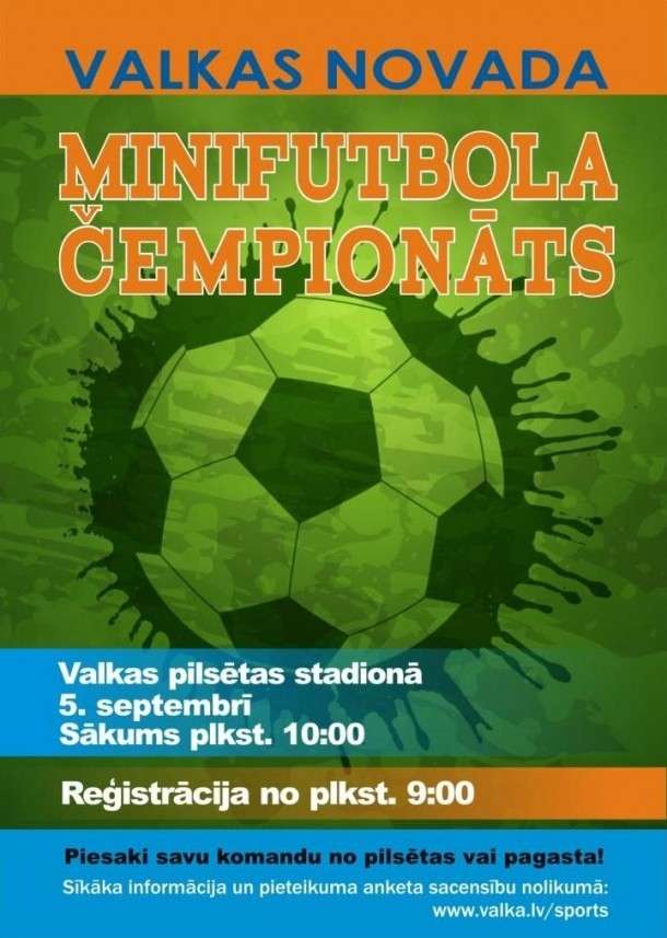 Piesaki savu komandu Valkas novada minifutbola čempionātam!