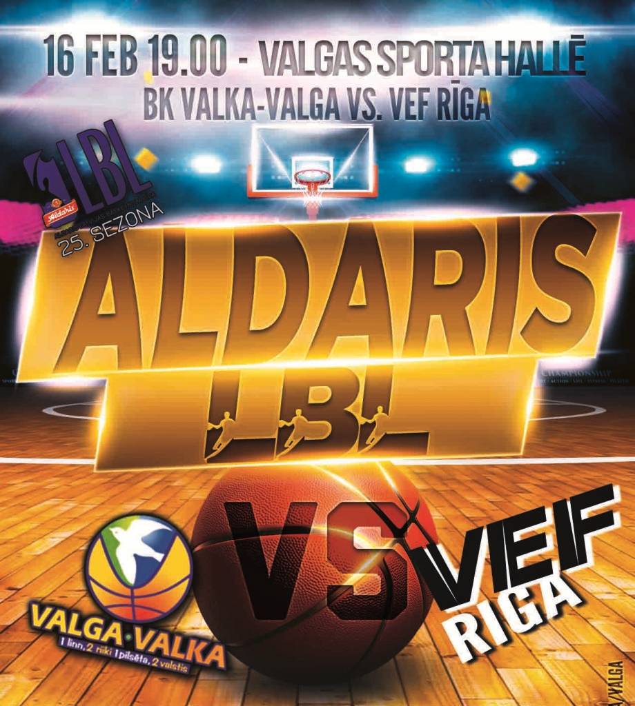 Otrdien BK Valka/Valga basketbola spēlē uzņems VEF Rīga.