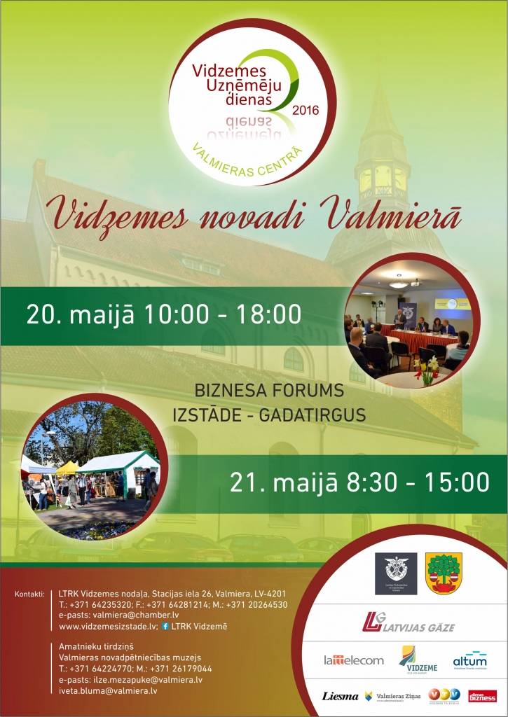 Aicinām uzņēmējus pieteikties dalībai Vidzemes Uzņēmēju dienās!