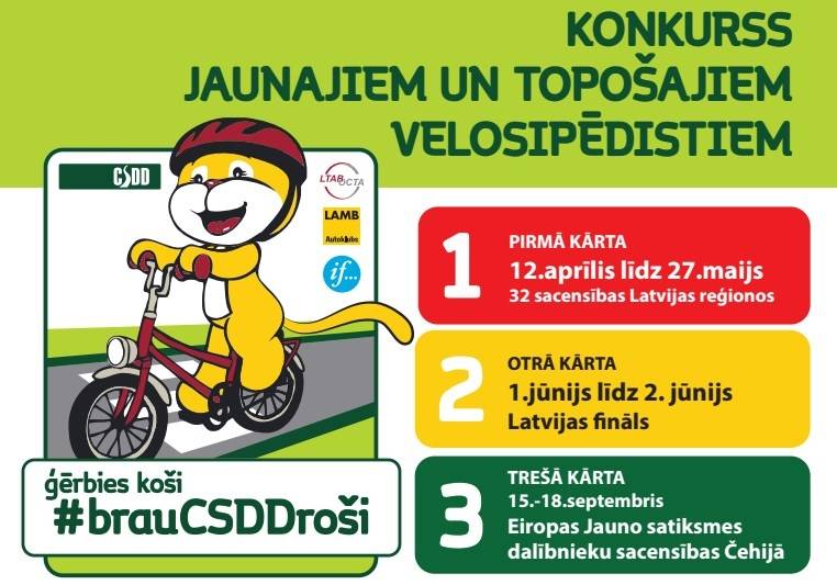 Valkā ceturtdien notiks ikgadējās CSDD jauno velosipēdistu sacensības