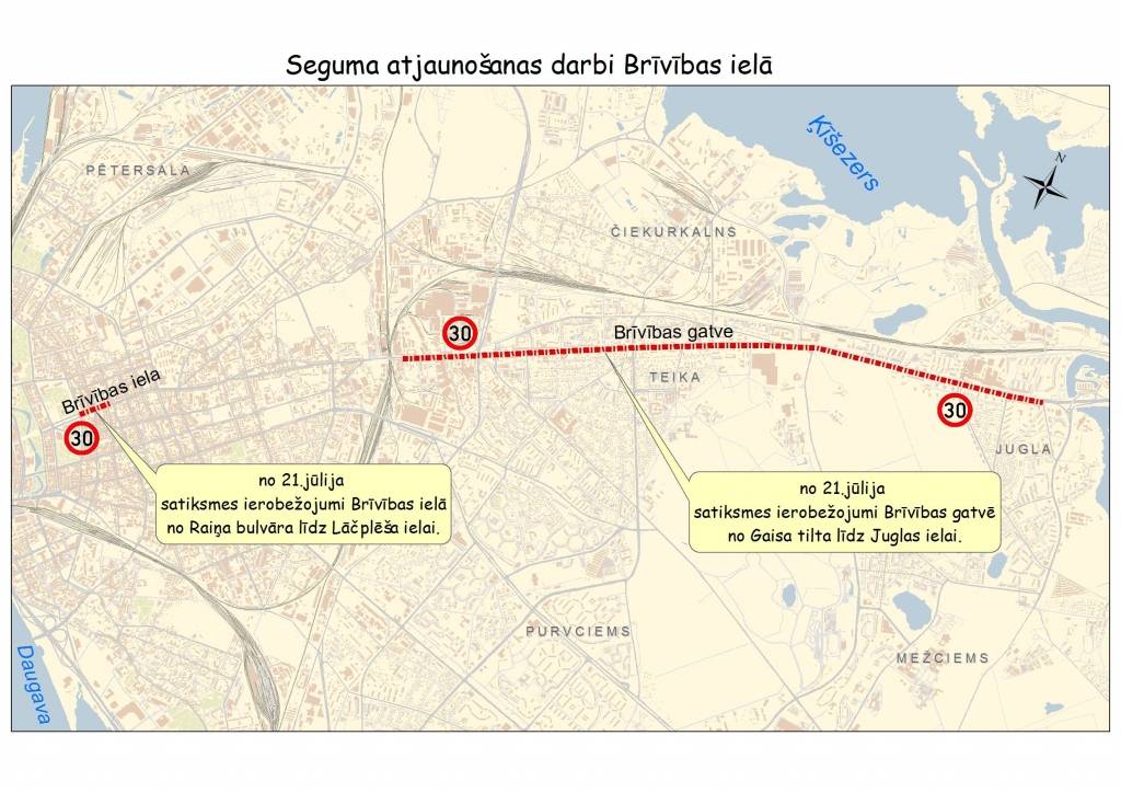 Brīvības ielā sāksies seguma atjaunošanas darbi; jārēķinās ar būtiskiem satiksmes apgrūtinājumiem