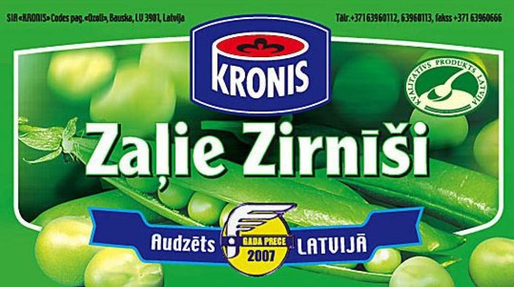 Dārzeņu konservu ražotājam Kronis pērn peļņas pieaugums