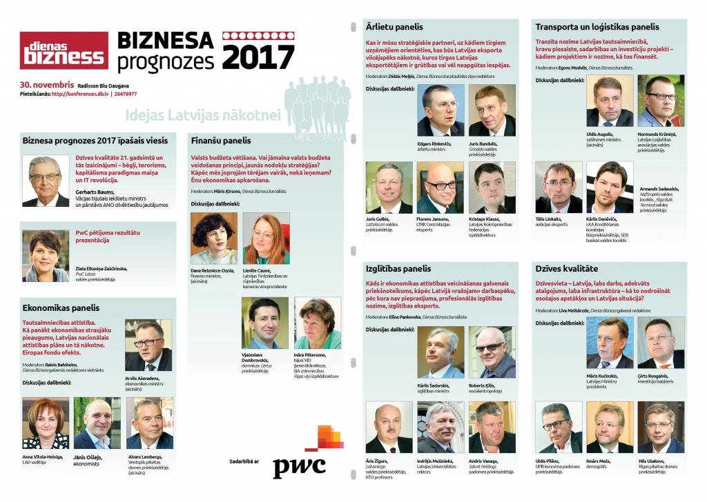 Jau 30. novembrī DB Biznesa prognozes 2017!