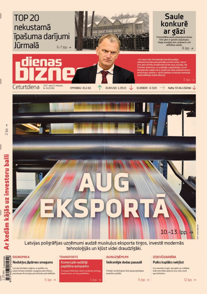 Poligrāfijas nozare muskuļus audzē eksporta tirgos 