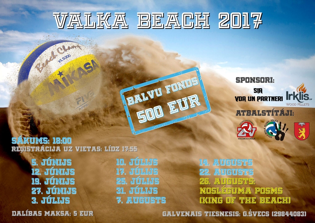 Jau drīzumā - pludmales volejbola turnīrs “Valka Beach 2017”