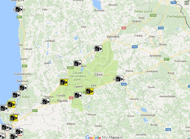 Stacionārie fotoradari kontrolē arī vinjetes esamību