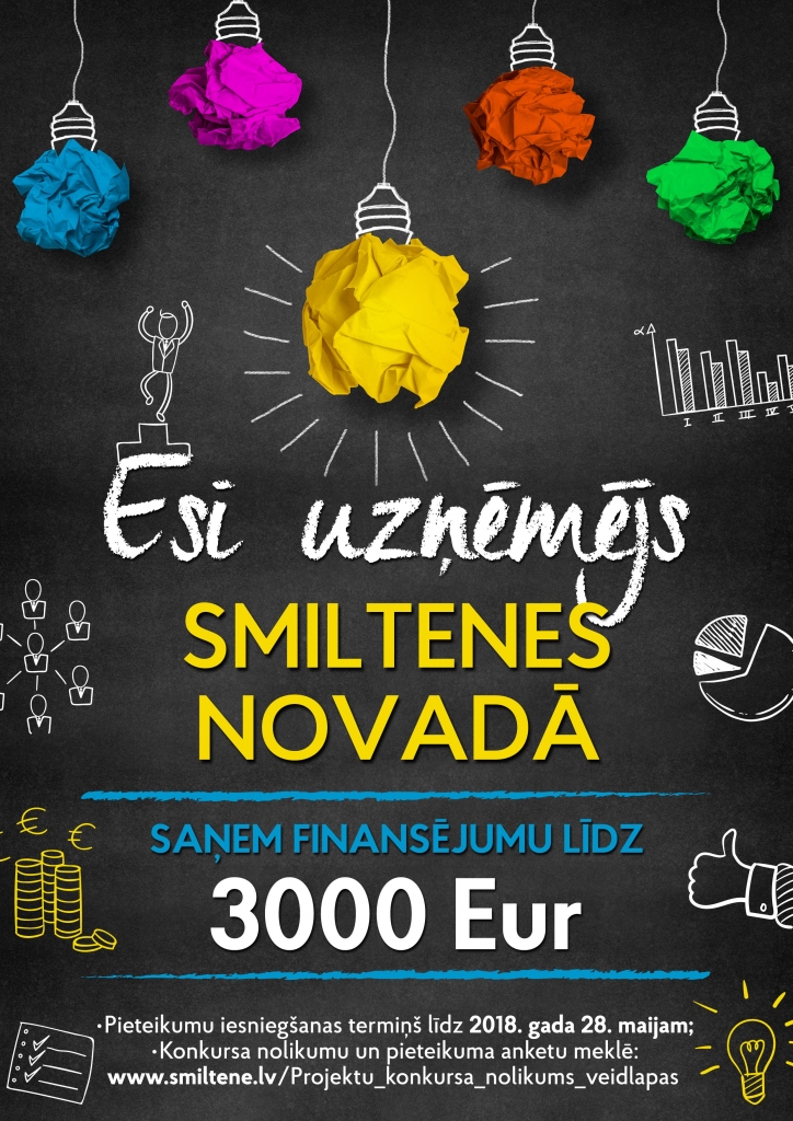 Smiltenes novada dome izsludina uzņēmējdarbības  ideju konkursu “Esi uzņēmējs Smiltenes novadā!”