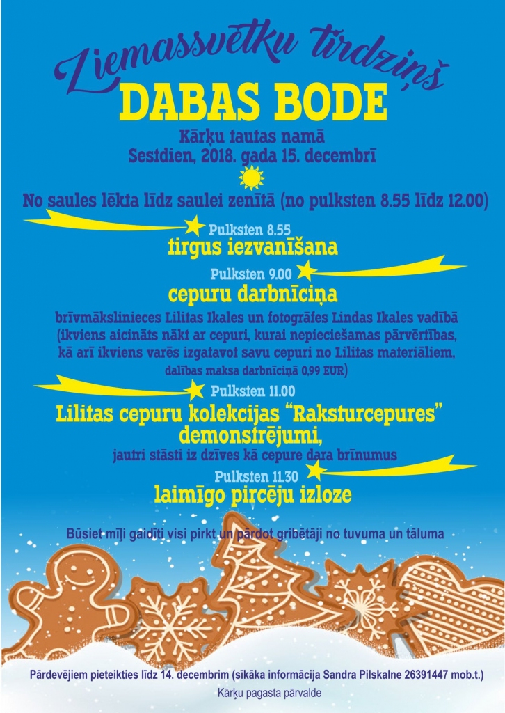 Ziemassvētku tirdziņš "Dabas bode" Kārķos