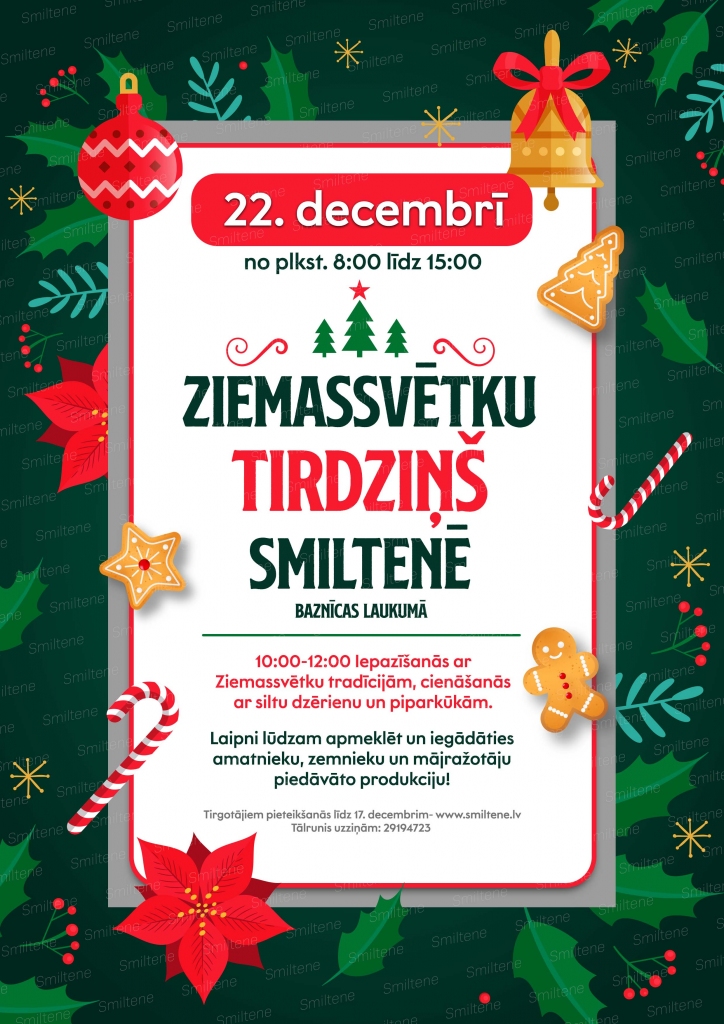 Ziemassvētku tirdziņš Baznīcas laukumā Smiltenē