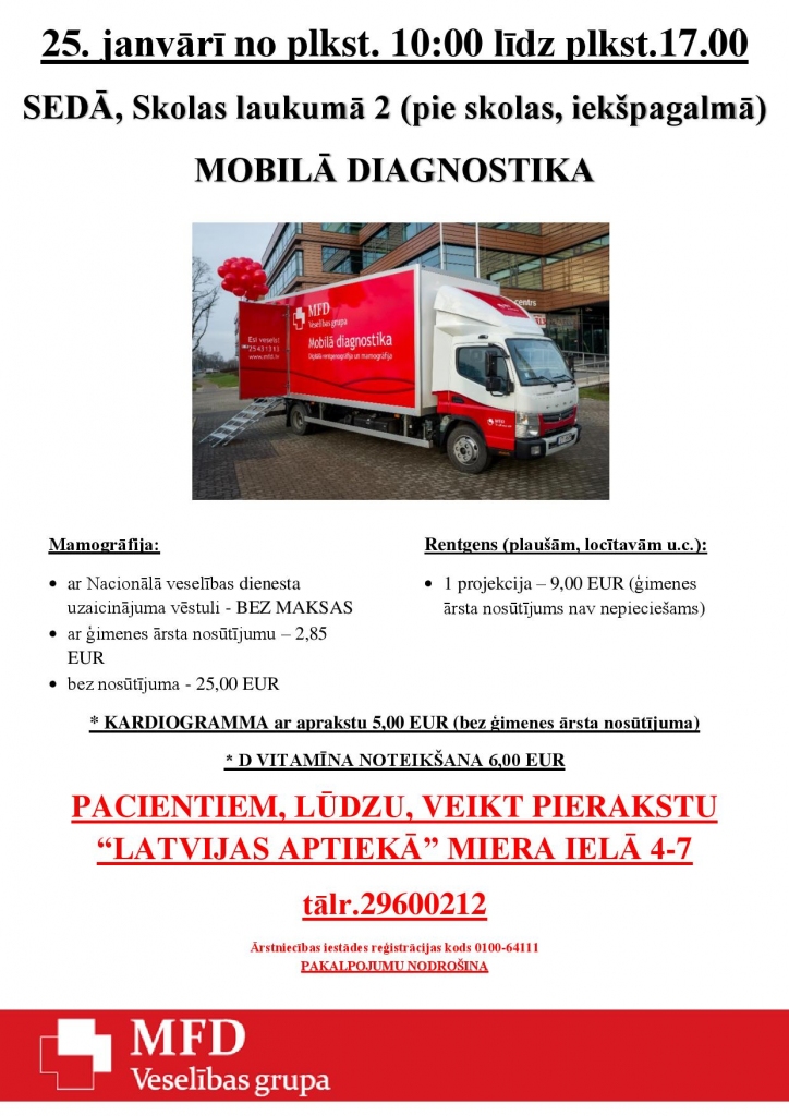 Mobilā diagnostika Sedā