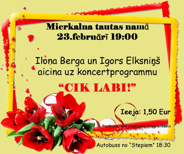 Ilona Berga un Igors Elksniņš ar koncertprogrammu "Cik labi!"