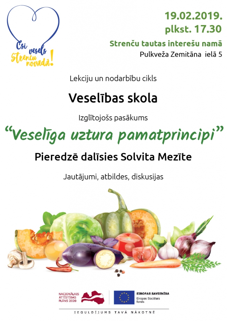 Izglītojošs pasākums "Veselīga uztura pamatprincipi"