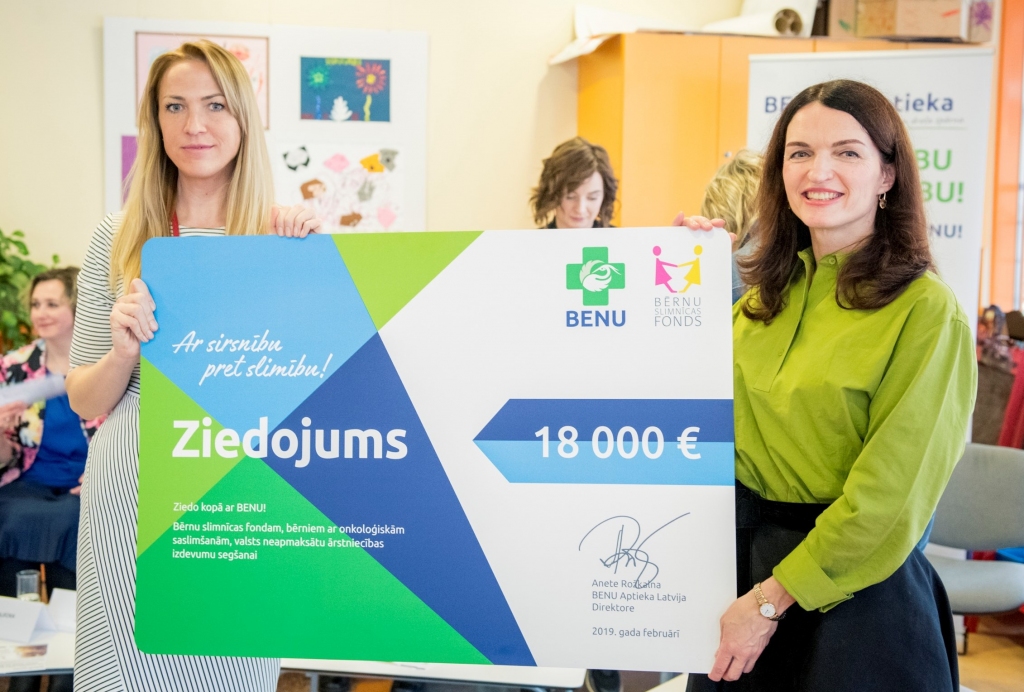 Bērnu onkoloģijas ārstniecībai ziedo 18 000 EUR