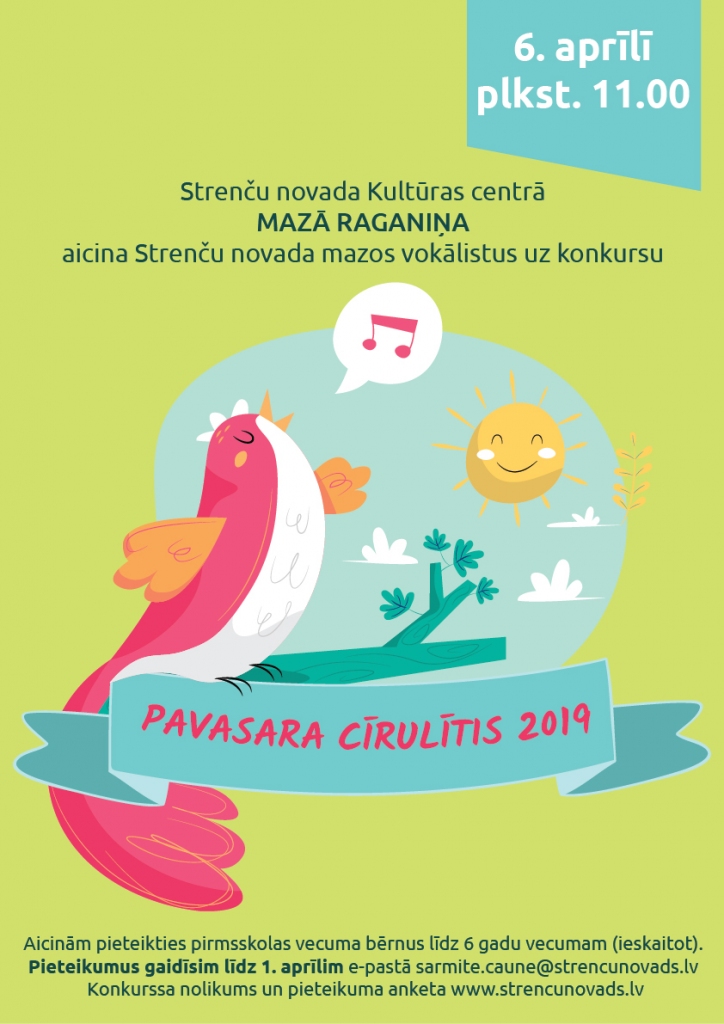 Strenču novada mazo vokālistu konkurss "Pavasara cīrulis 2019"