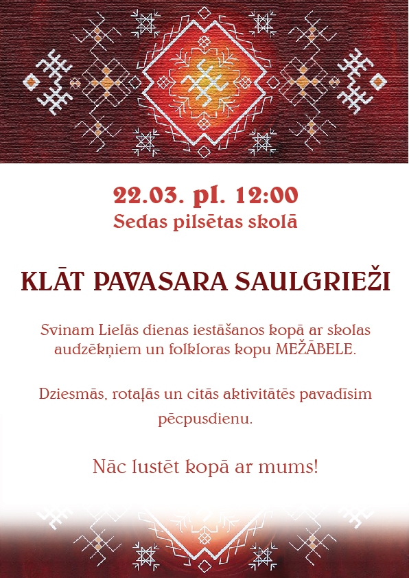 Pasākums "Klāt pavasara saulgrieži"