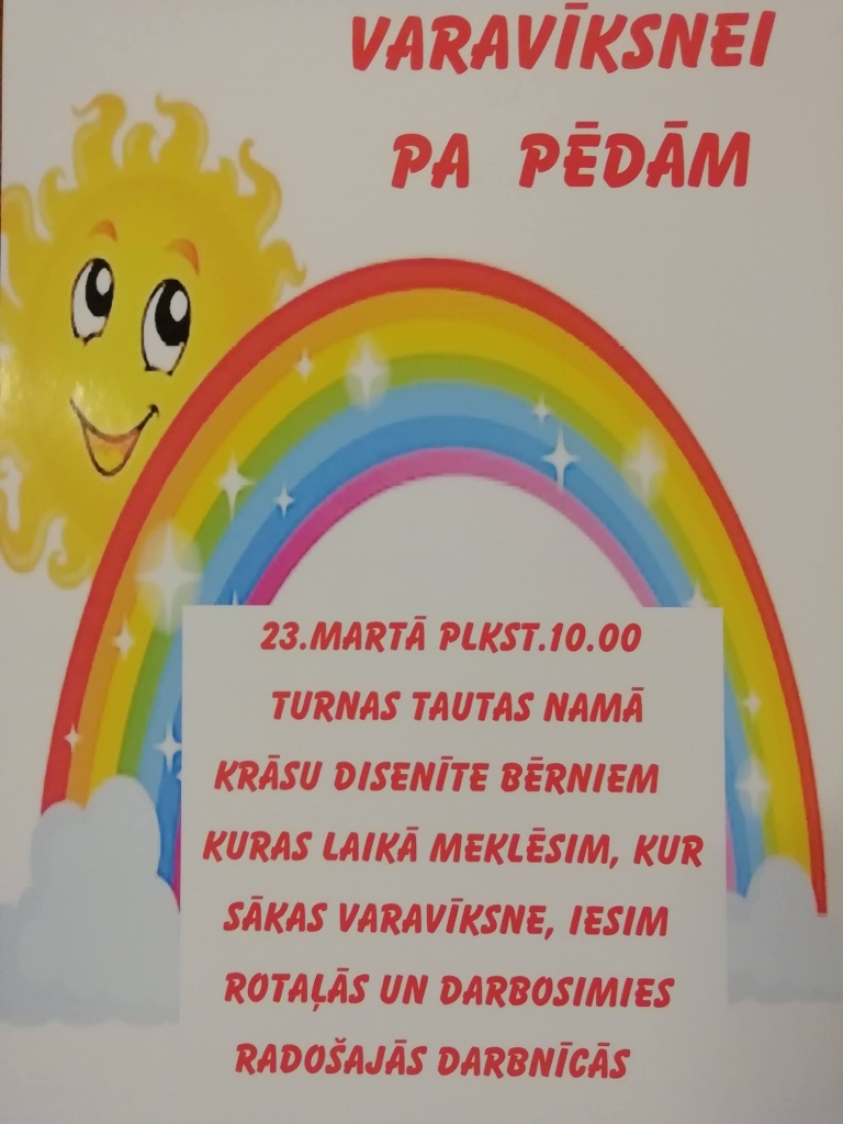 Pasākums bērniem "Varavīksnei pa pēdām"