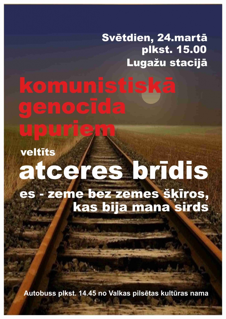 Komunistiskā genocīda upuriem veltīts atceres brīdis "Es - zeme bez zemes šķīros, kas bija mana sirds"