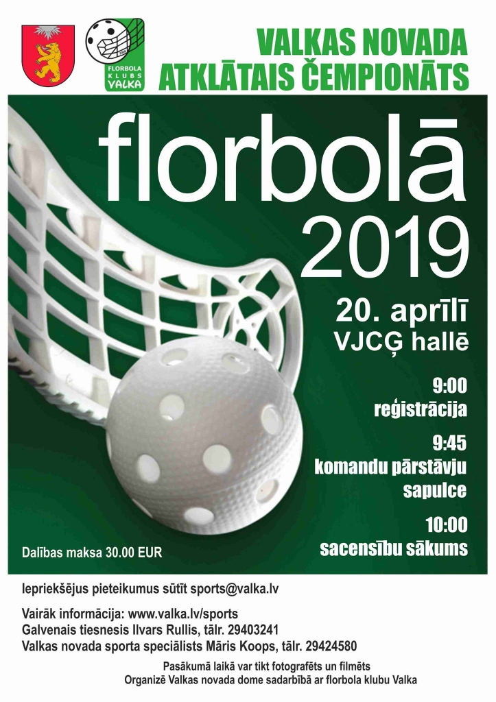 Valkas novada atklātais čempionāts florbolā 2019