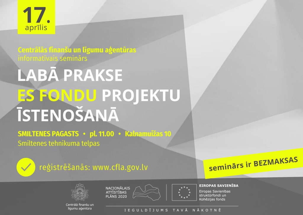 Seminārs "Labā prakse ES fondu projektu īstenošanā"