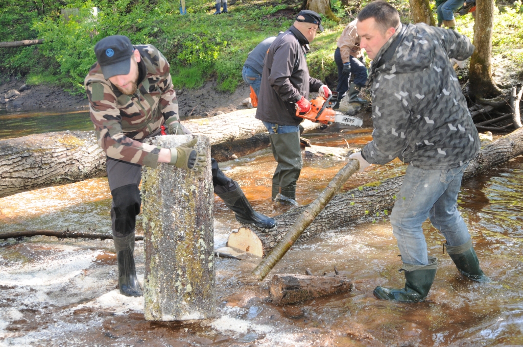 FOTO: Šodien Valkā, Lauktehnikas rajonā pie tiltiņa notiek dabas takas sakopšanas talka