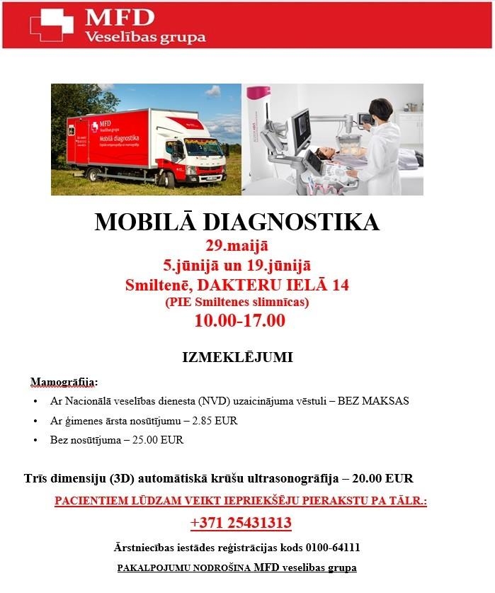 Mobilā diagnostika Smiltenē