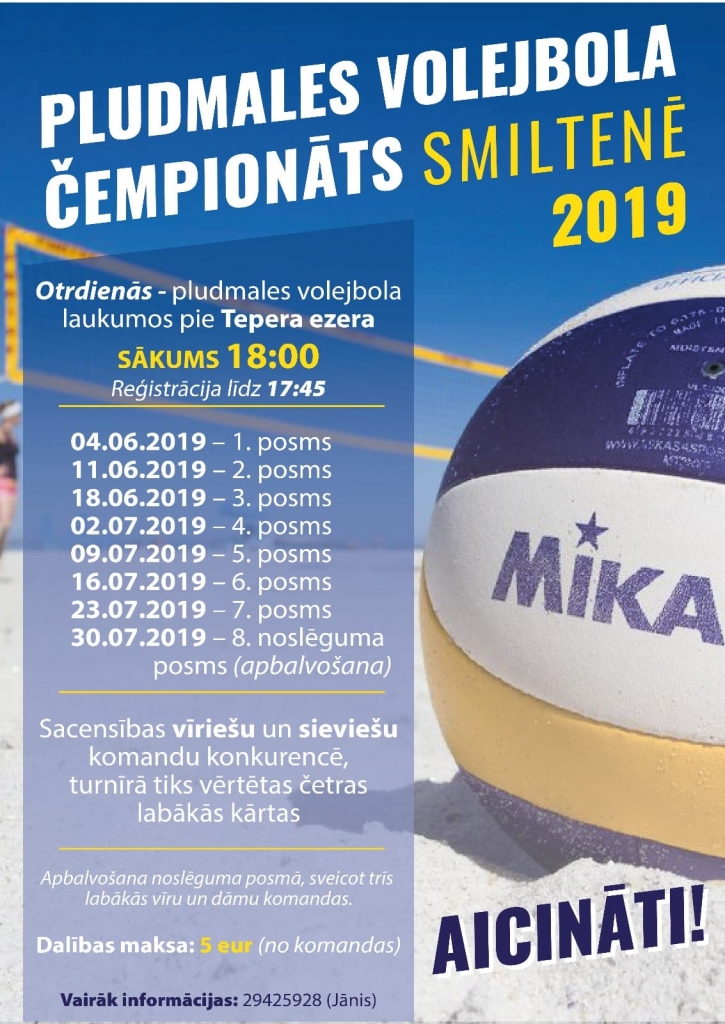 Pludmales volejbola čempionāts Smiltenē 2019. 6. posms