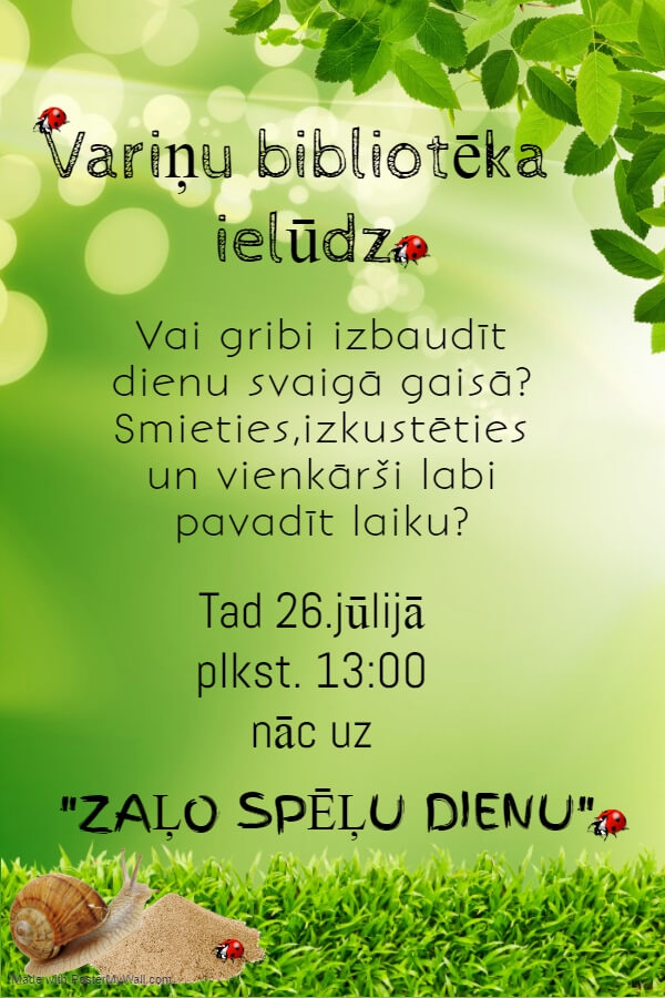 "Zaļo spēļu diena" Variņu bibliotēkā