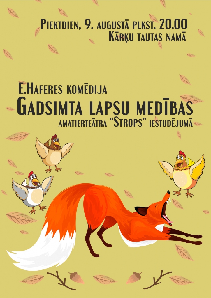 Amatierteātra "Strops" izrāde "Gadsimta lapsu medības"