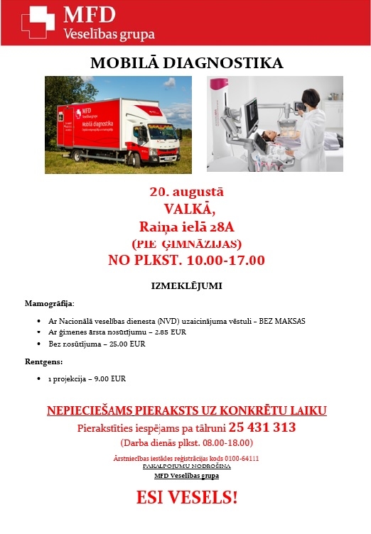 Mobilā diagnostika Valkā