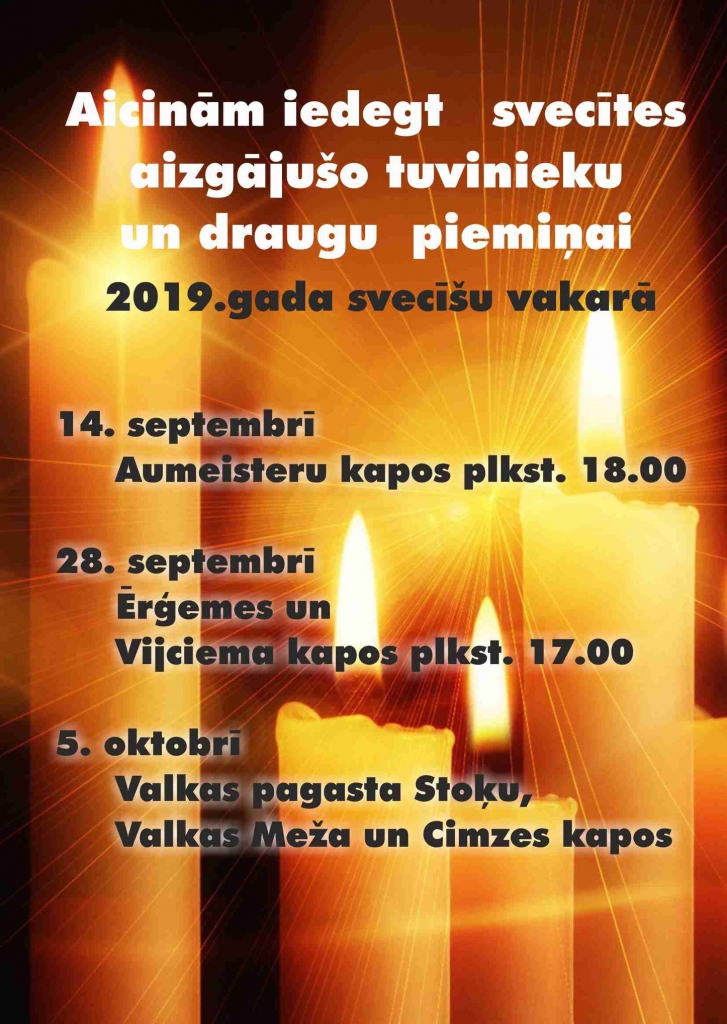 Svecīšu vakars Valkas meža un Cimzes kapos