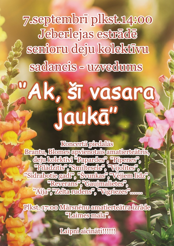 Senioru deju kolektīvu sadancis - uzvedums "Ak, šī vasara jaukā"