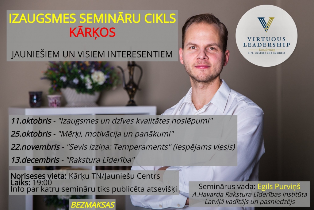 Izaugsmes semināru cikls Kārķos. "Sevis izziņa: Temperaments"