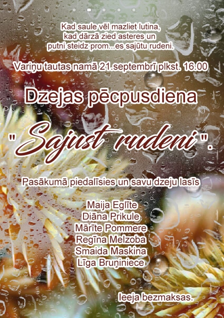 Dzejas pēcpusdiena “Sajust rudeni”