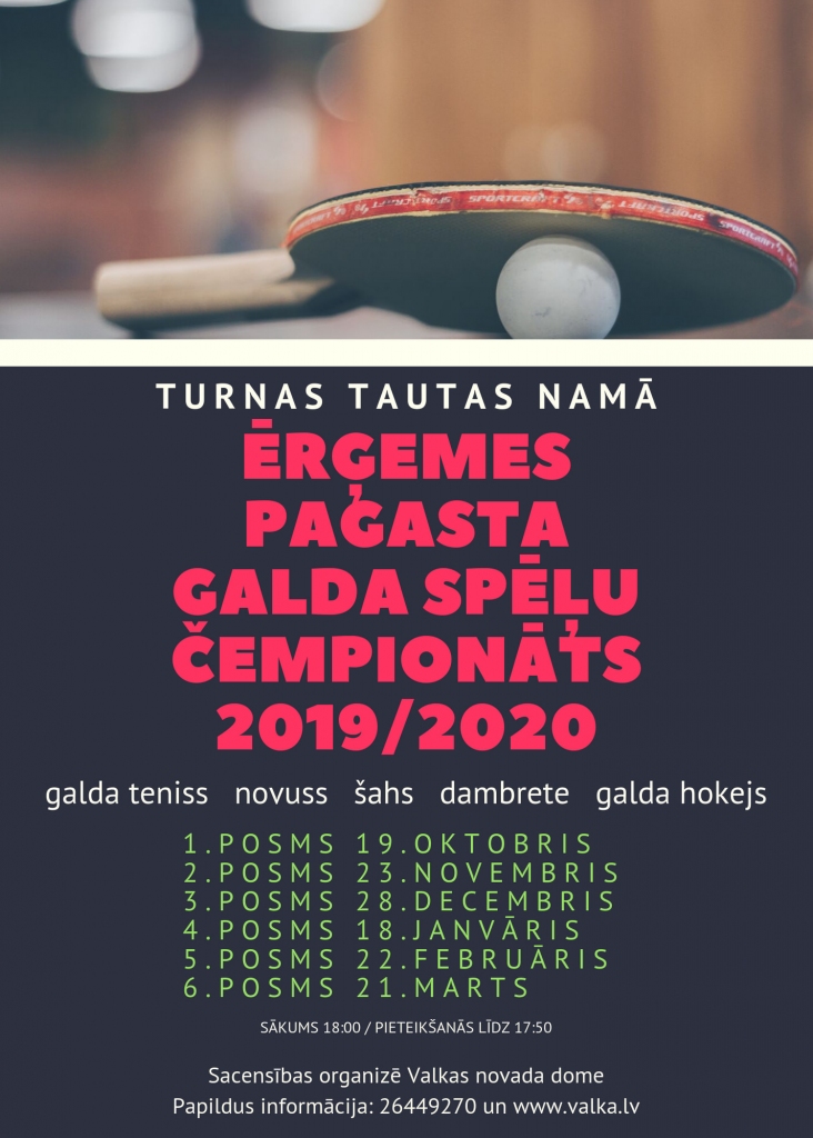 Ērģemes pagasta galda spēļu čempionāta 5.posms
